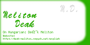 meliton deak business card